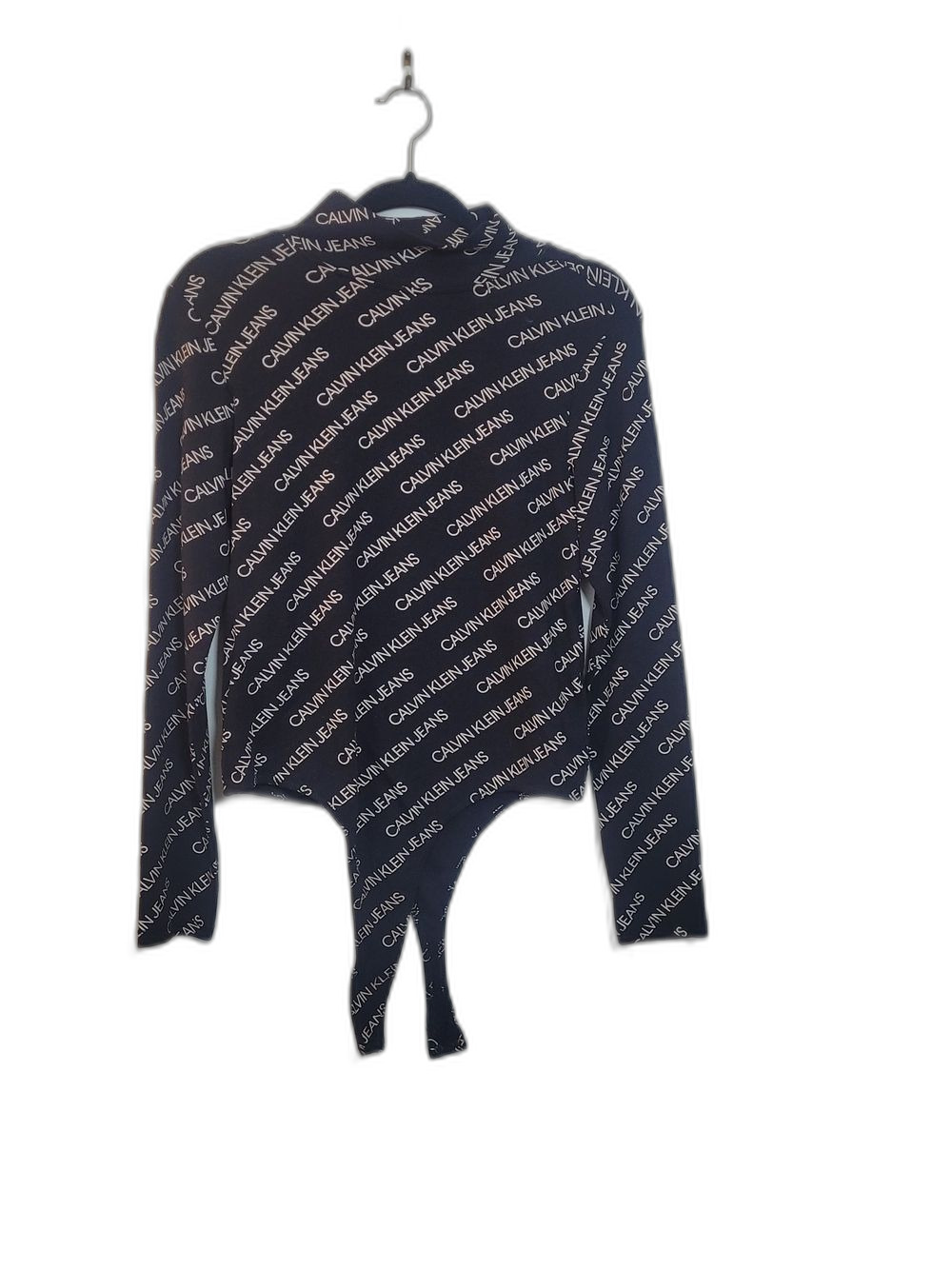 Calvin Klein Women's Black Long Sleeve Mock Neck Bodysuit Size XLarge